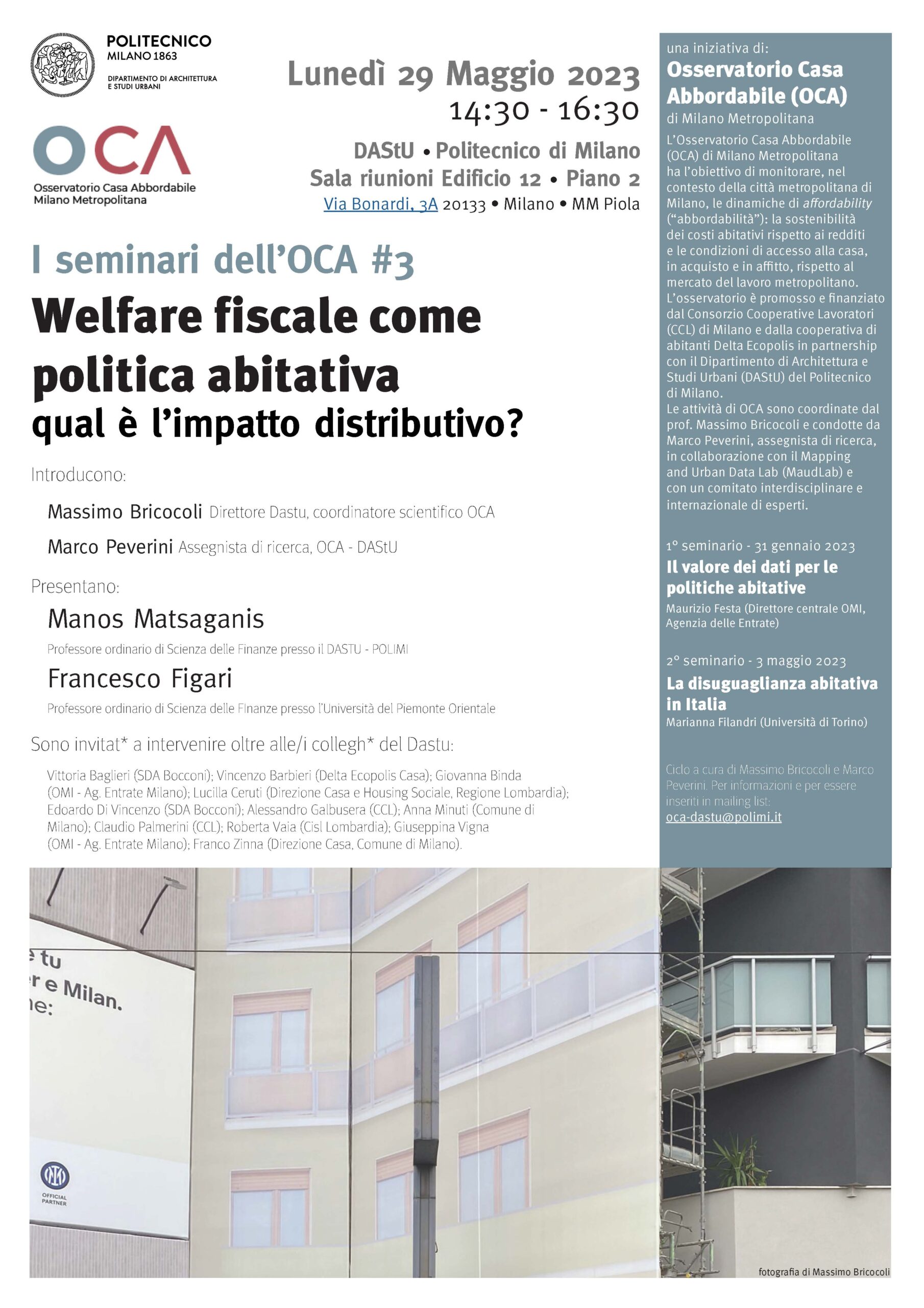 Seminario dell’OCA #3. Il welfare fiscale come politica abitativa