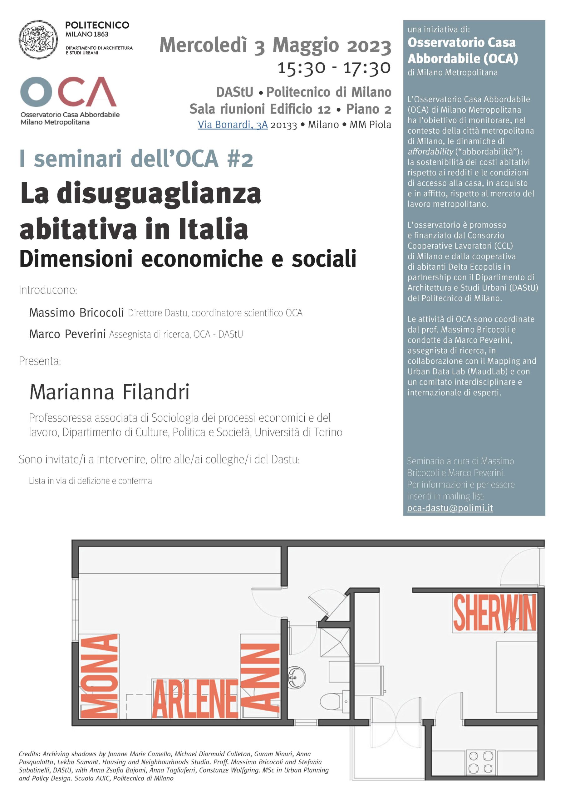 Seminario dell’OCA #2. La disuguaglianza abitativa in Italia